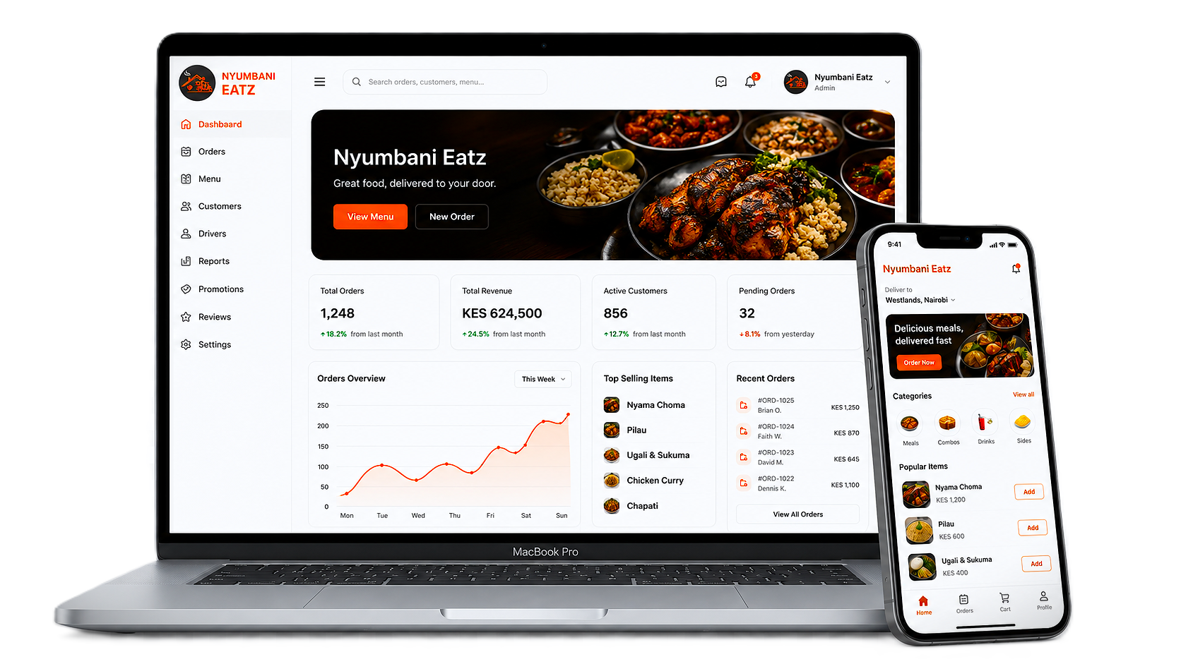 Nyumbani Eatz Food Delivery Platform Mockup